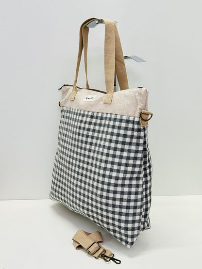 Bolsa de Viaje Grande Gingham Gris