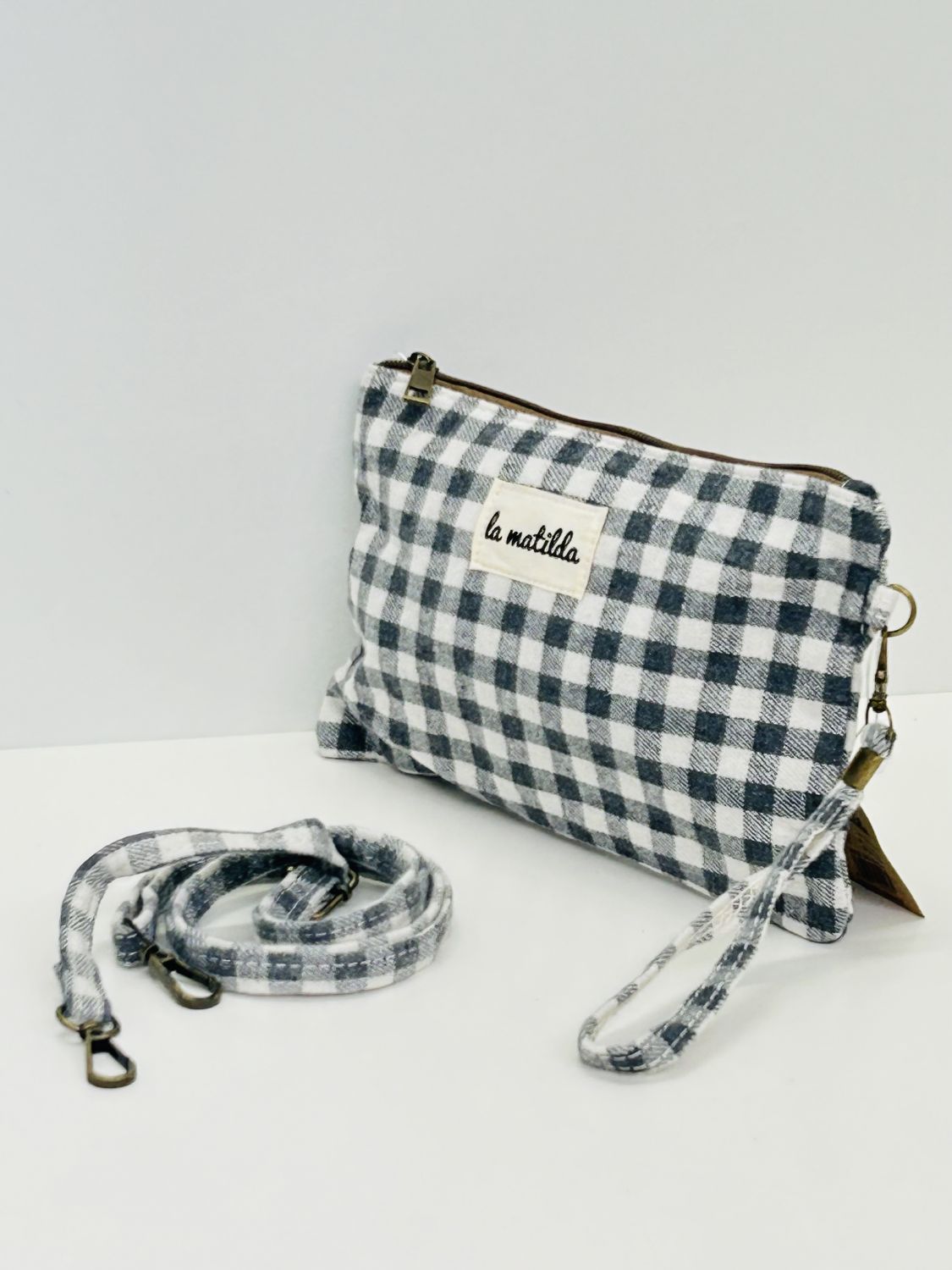 Bandolera Gringham Gris