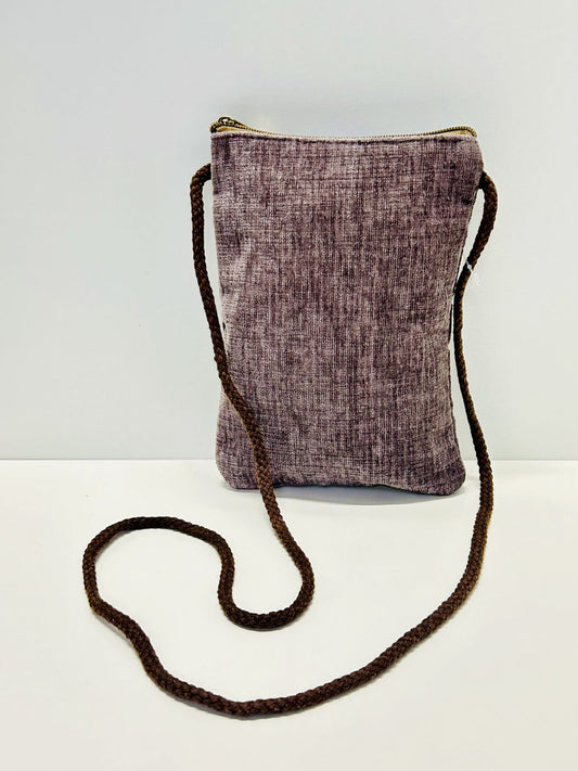 Bolso Cuelga Móvil Terciopelo Berenjena