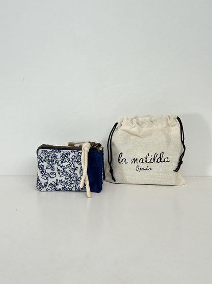 Monedero Tres Compartimentos Pattern Azul