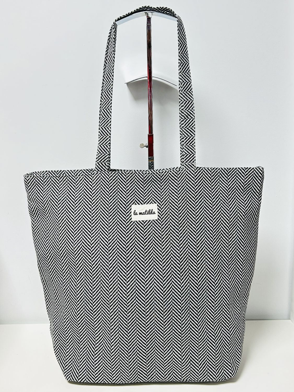Bolsa Tote Bag Grande Trigo Negro