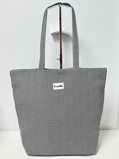 Bolsa Tote Bag Grande Trigo Negro