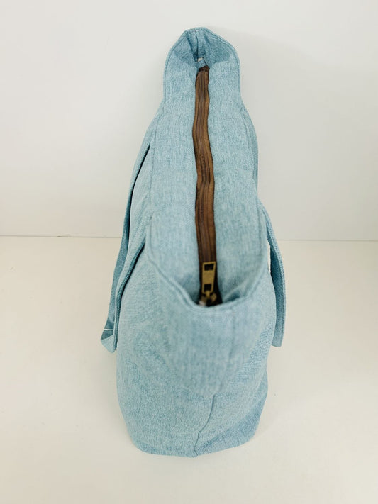 Bolsa Tote Bag Grande Unicolor Celeste