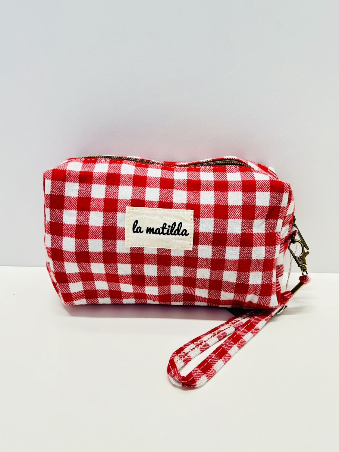 Neceser Rectangular Gingham Rojo