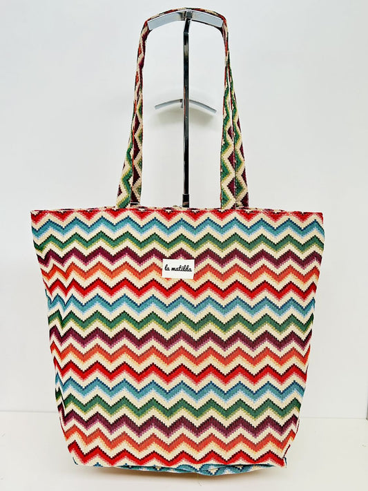 Bolsa Tote Bag Grande Zigzag Multicolor