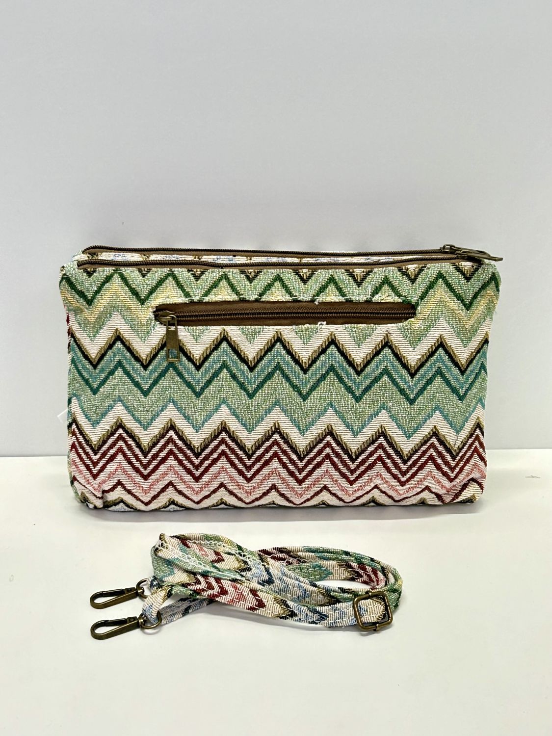 Bandolera Doble Zigzag Verde