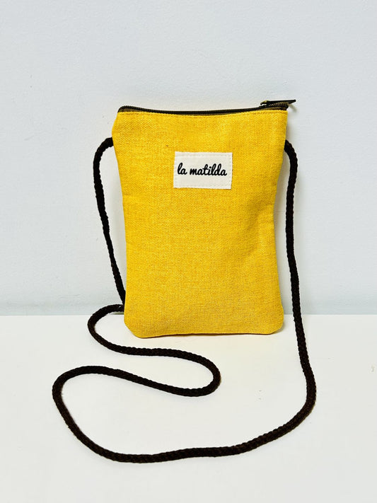 Bolso Cuelga Móvil Unicolor Amarillo