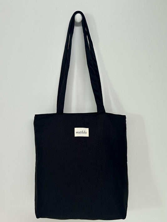 Bolsa Tote Bag Unicolor Negro