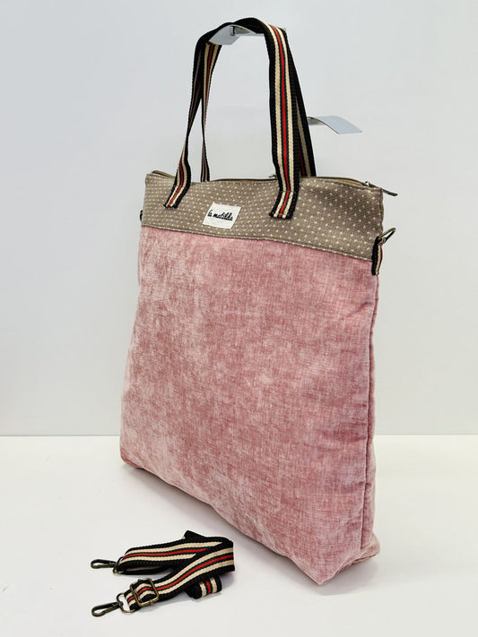 Bolsa de Viaje Grande Terciopelo Rosa