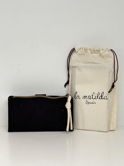 Cartera Grande Unicolor Negra