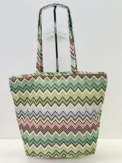 Bolsa Tote Bag Grande Zigzag Verde