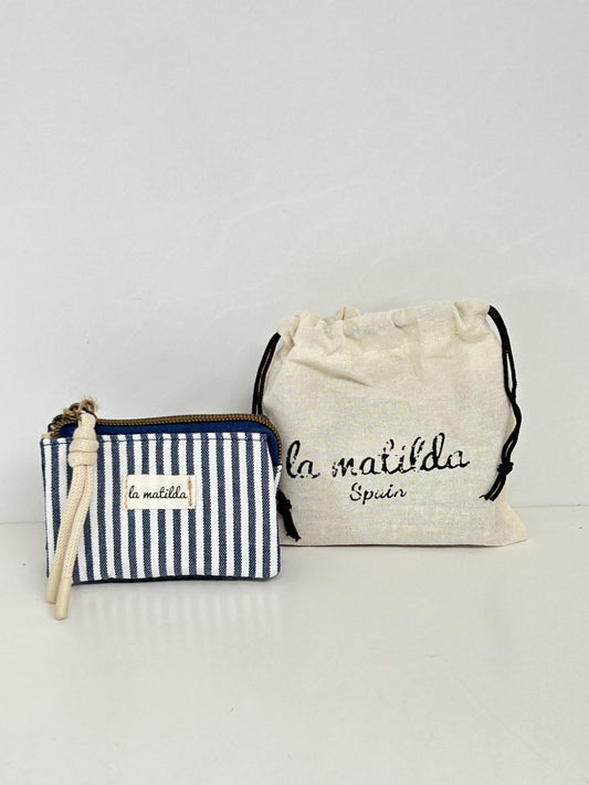 Monedero Tres Compartimentos Marinera Azul