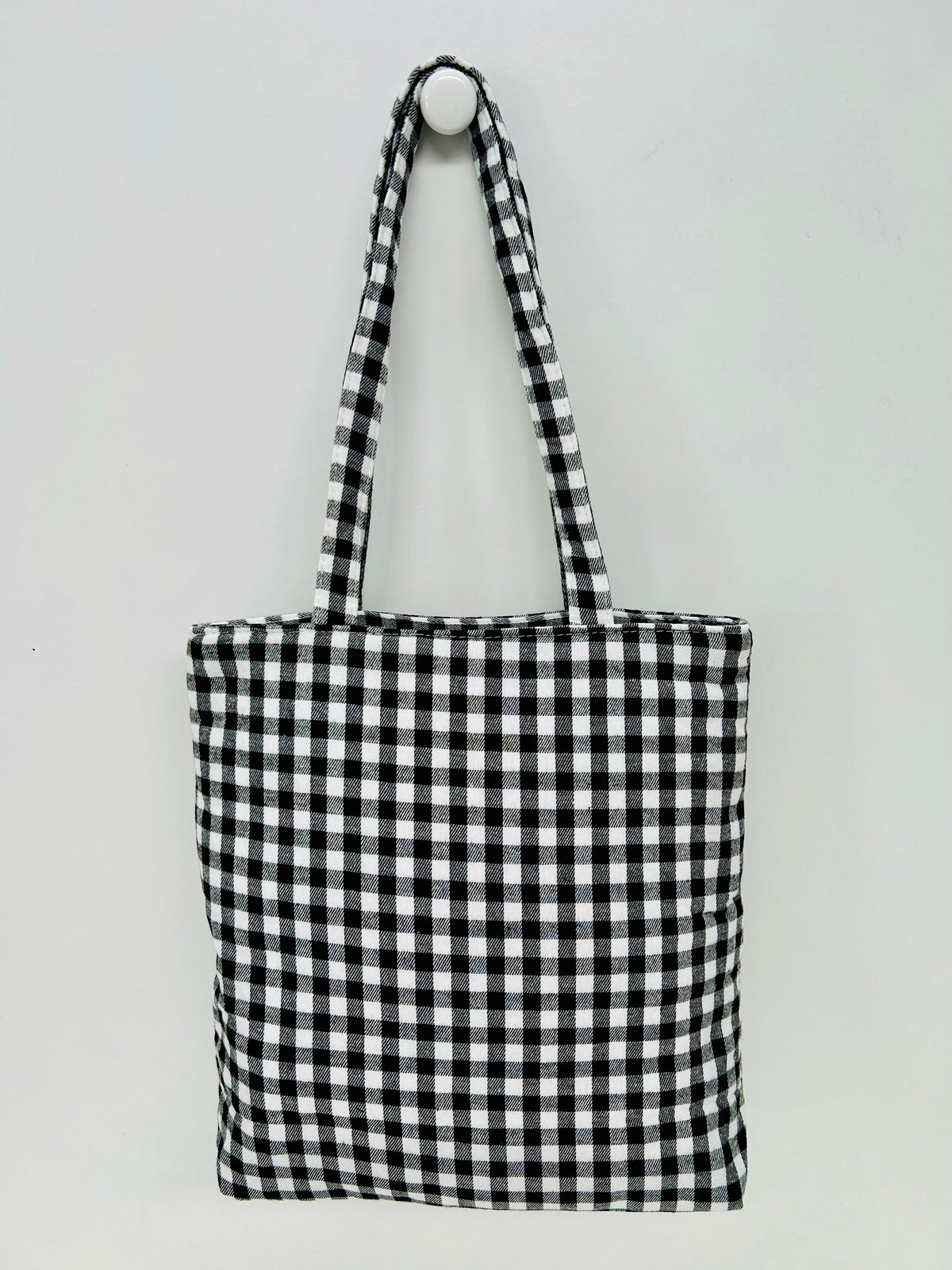 Bolsa Tote Bag Gingham Negro