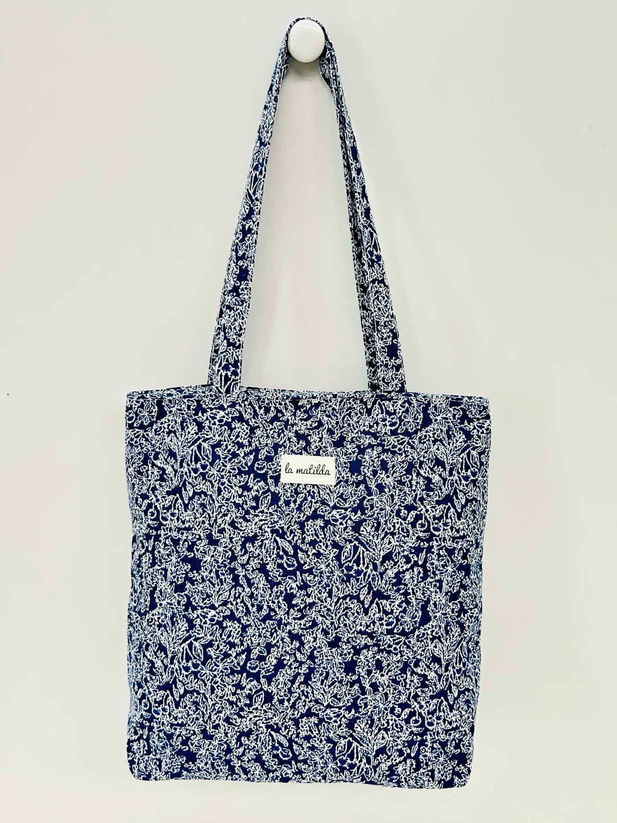 Bolsa Tote Bag Pattern Azul/Blanco