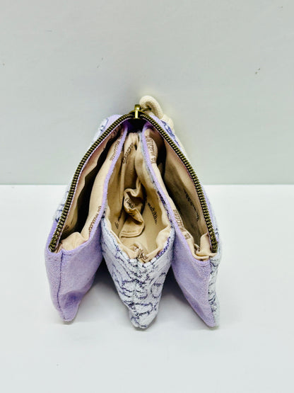 Monedero Tres Compartimentos Rosa Violeta