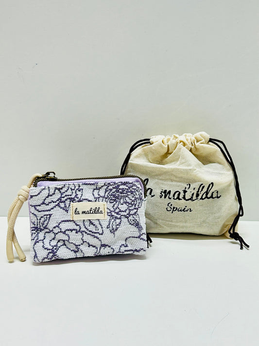 Monedero Tres Compartimentos Rosa Violeta