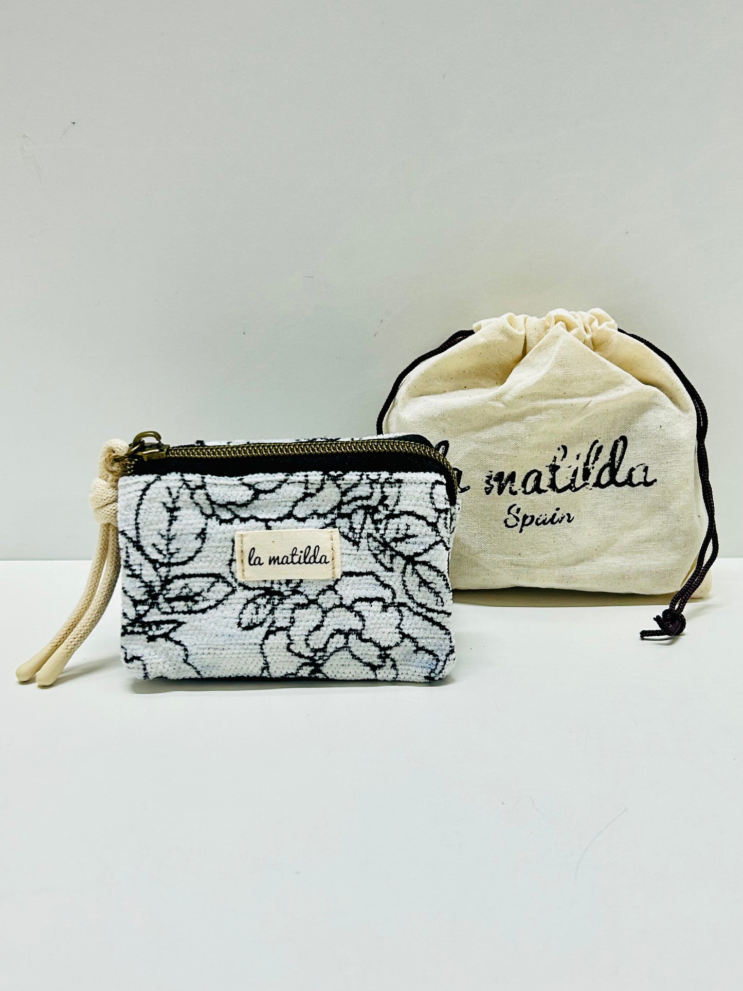 Monedero Tres Compartimentos Rosa Negra