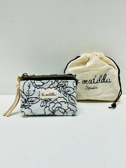 Monedero Tres Compartimentos Rosa Negra