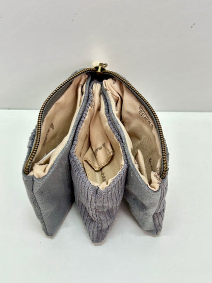 Monedero Tres Compartimentos Pana Antracita