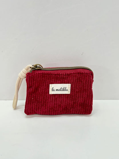 Monedero Tres Compartimentos Pana Vino