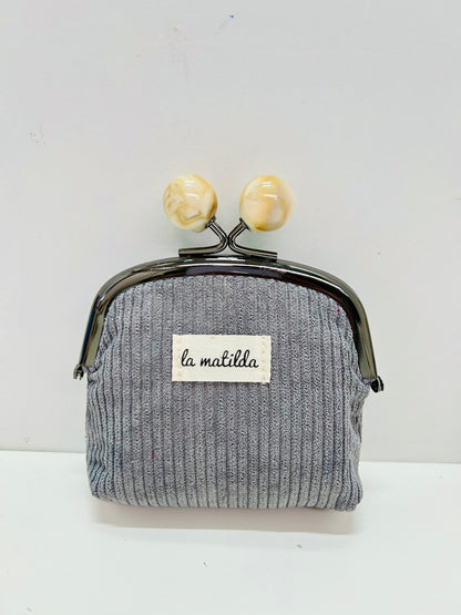 Monedero de Boquilla con Cierre de Bolas Pana Antracita