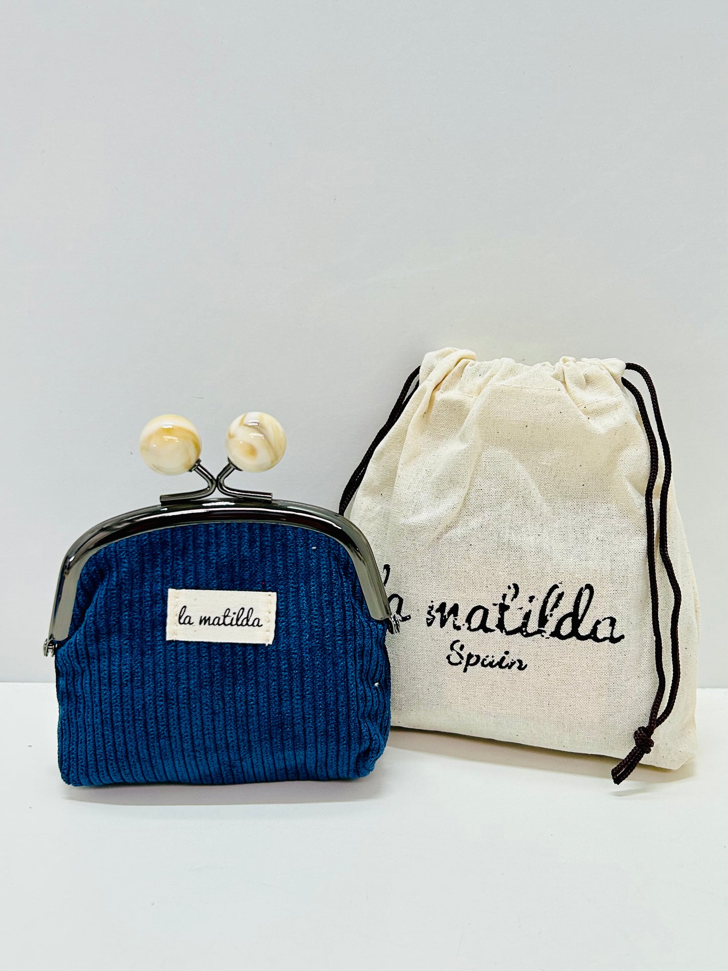 Monedero de Boquilla con Cierre de Bolas Pana Azulón