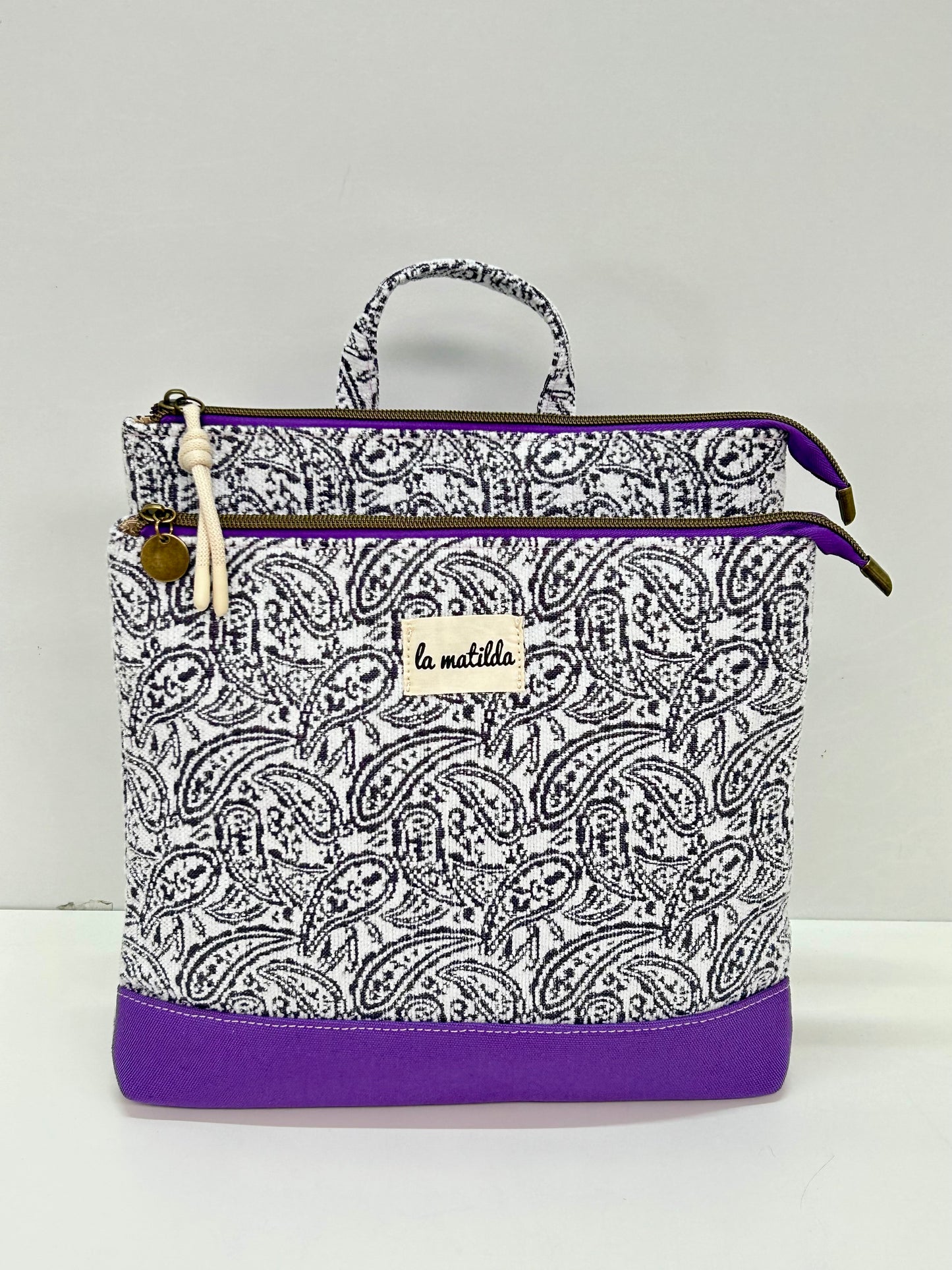Mochila doble Hojas Morado