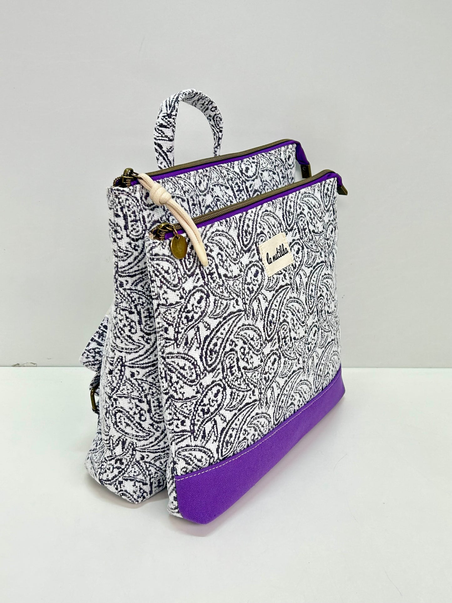 Mochila doble Hojas Morado