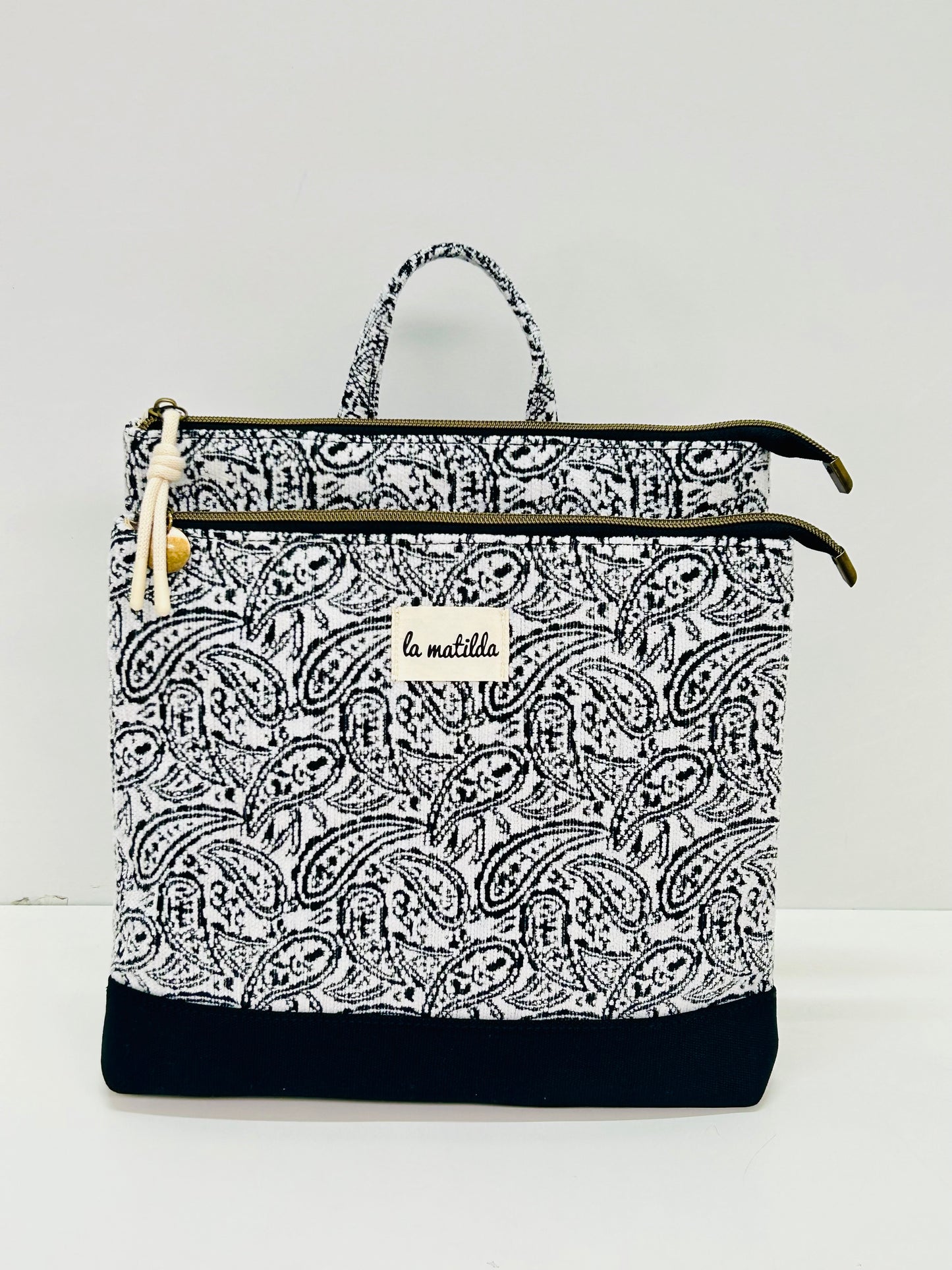 Mochila doble Hojas Negro