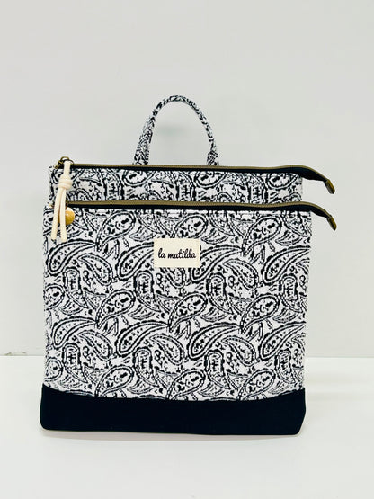 Mochila doble Hojas Negro