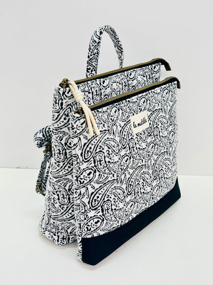 Mochila doble Hojas Negro