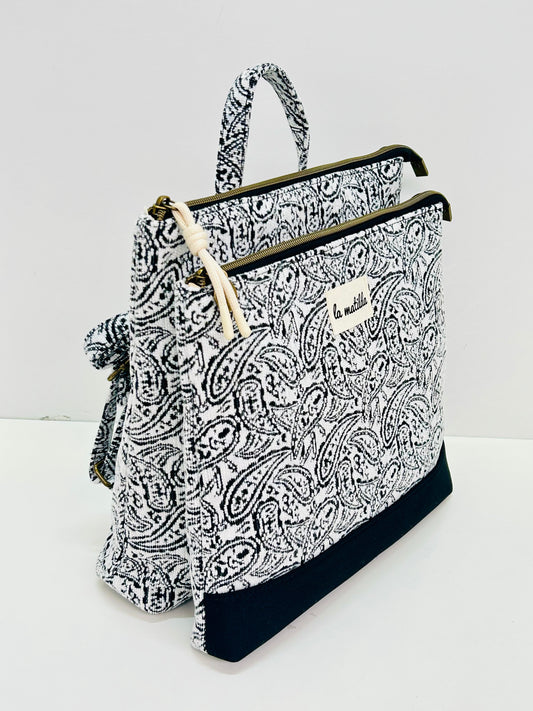 Mochila doble Hojas Negro