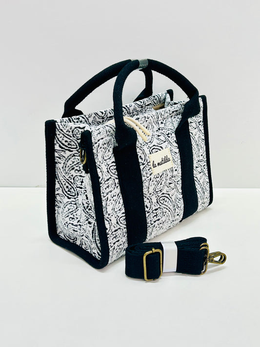 Bolso de mano Hojas Negro