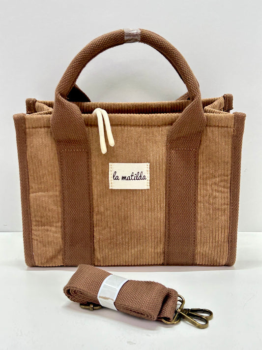 Bolso de mano Pana Marrón Tostado