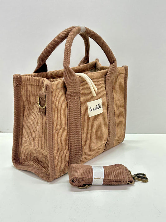 Bolso de mano Pana Marrón Tostado