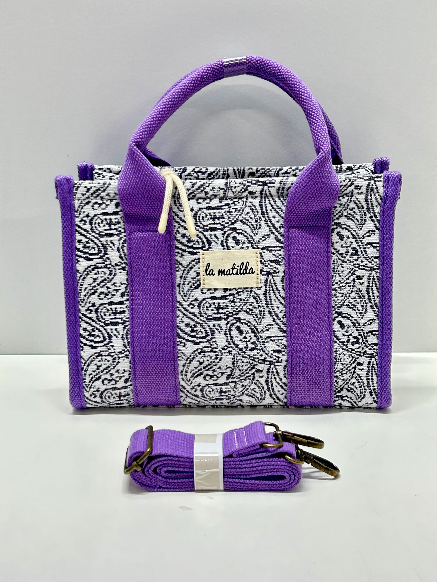 Bolso de mano Hojas Morado
