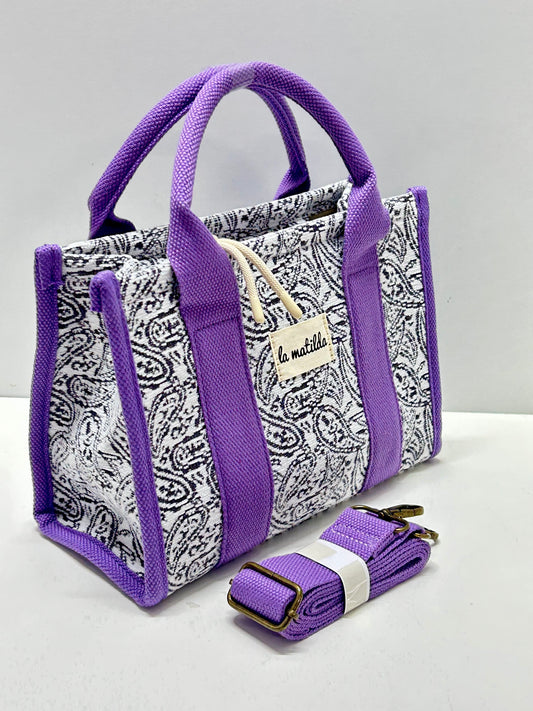 Bolso de mano Hojas Morado