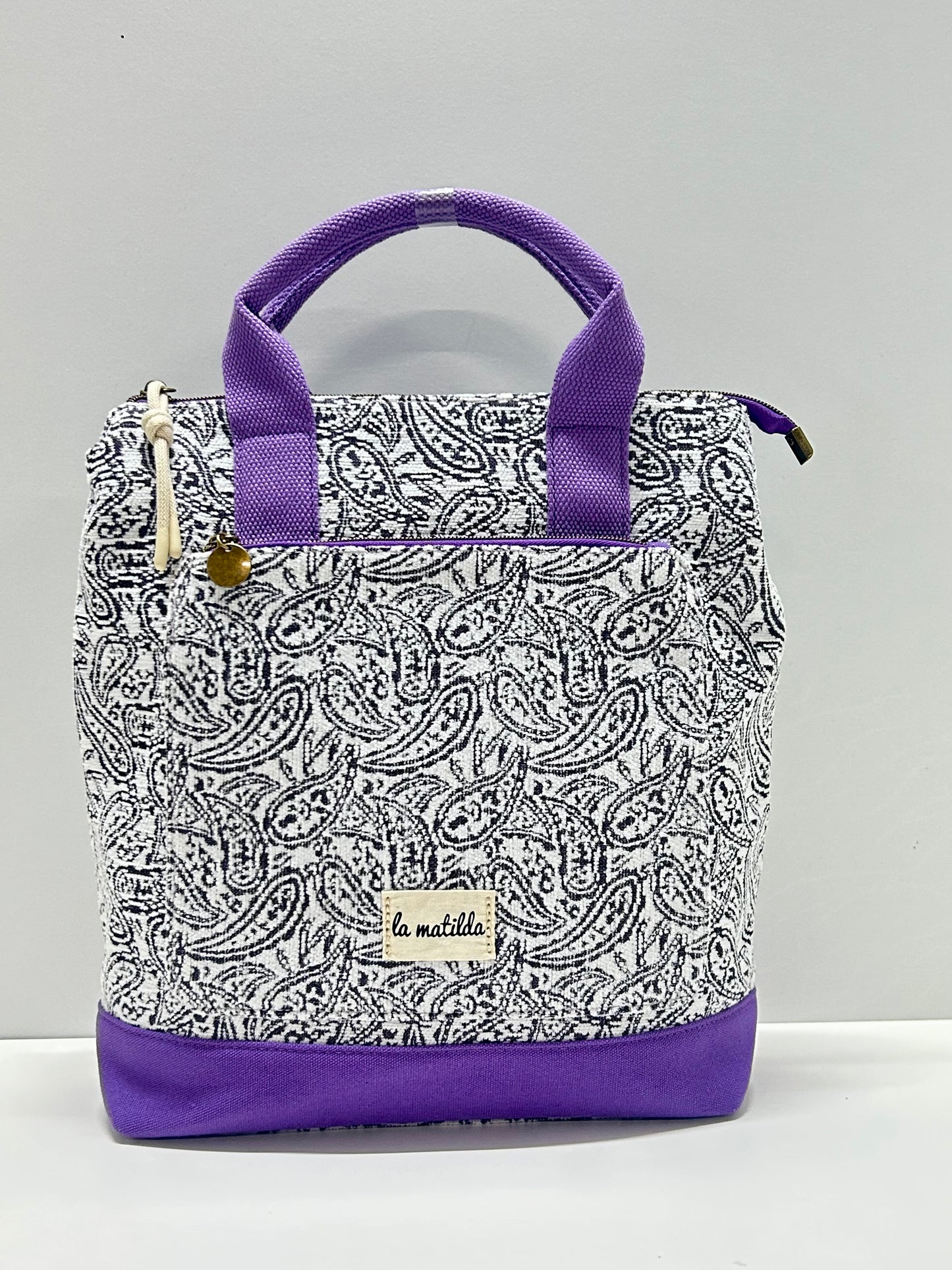 Mochila grande Hojas Morado