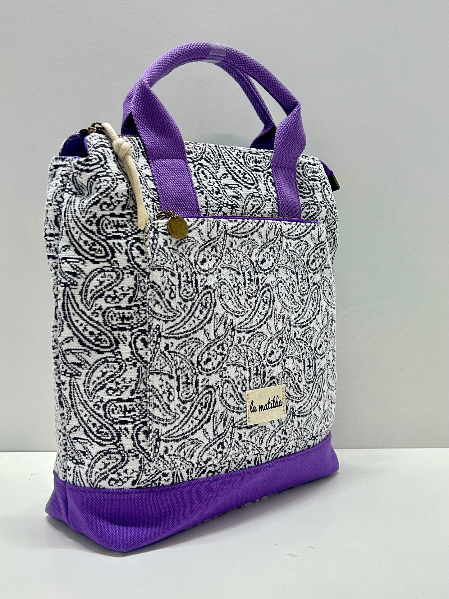 Mochila grande Hojas Morado