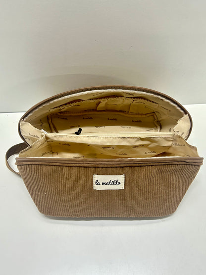 Neceser Cosmetiquero Pana Marrón Tostado