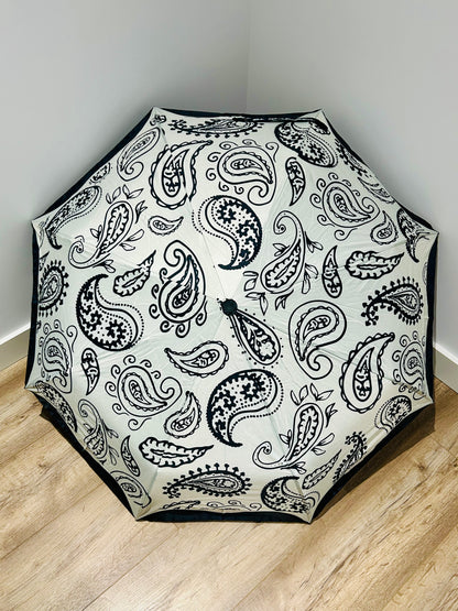 Paraguas plegable La Matilda Hojas Negro