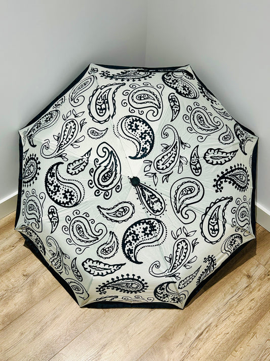 Paraguas plegable La Matilda Hojas Negro