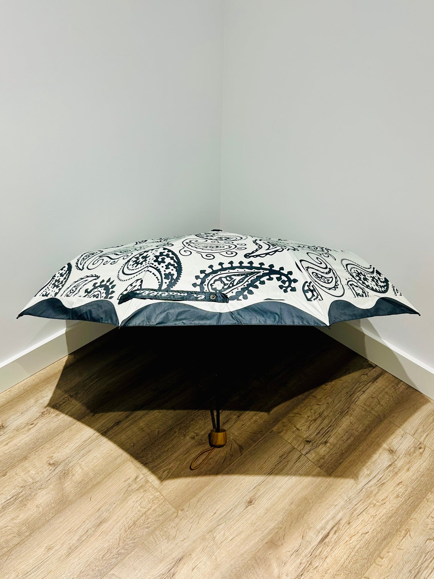 Paraguas plegable La Matilda Hojas Negro