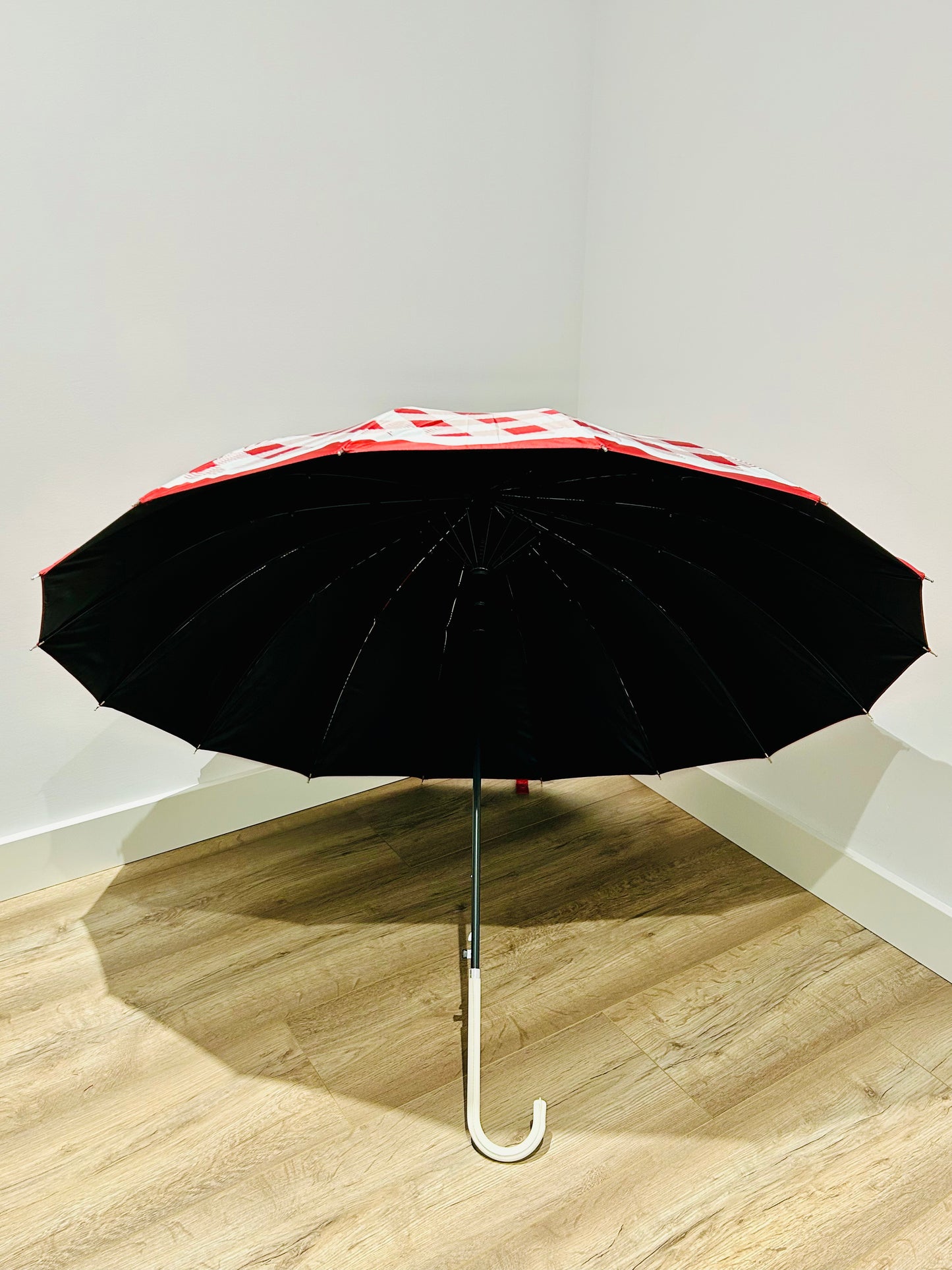 Paraguas largo 16 varillas La Matilda Gingham Rojo