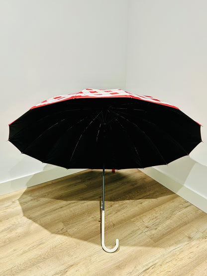 Paraguas largo 16 varillas La Matilda Gingham Rojo