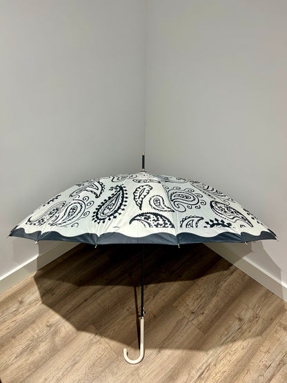 Paraguas largo 16 varillas La Matilda Hojas Negro