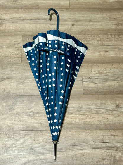 Paraguas largo 16 varillas La Matilda Topos Azul