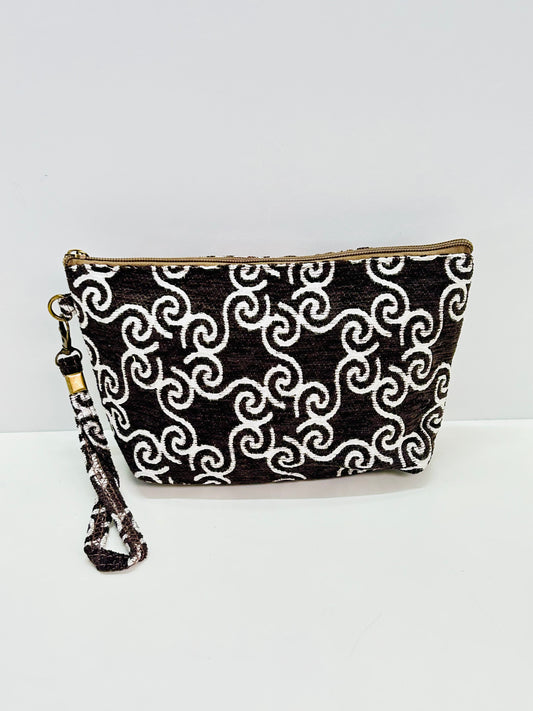 Neceser Grande Marrón Hilo Plata