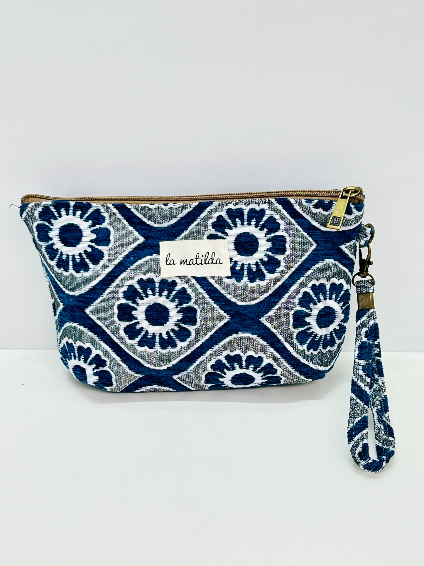 Neceser Grande Flor Azul Marino