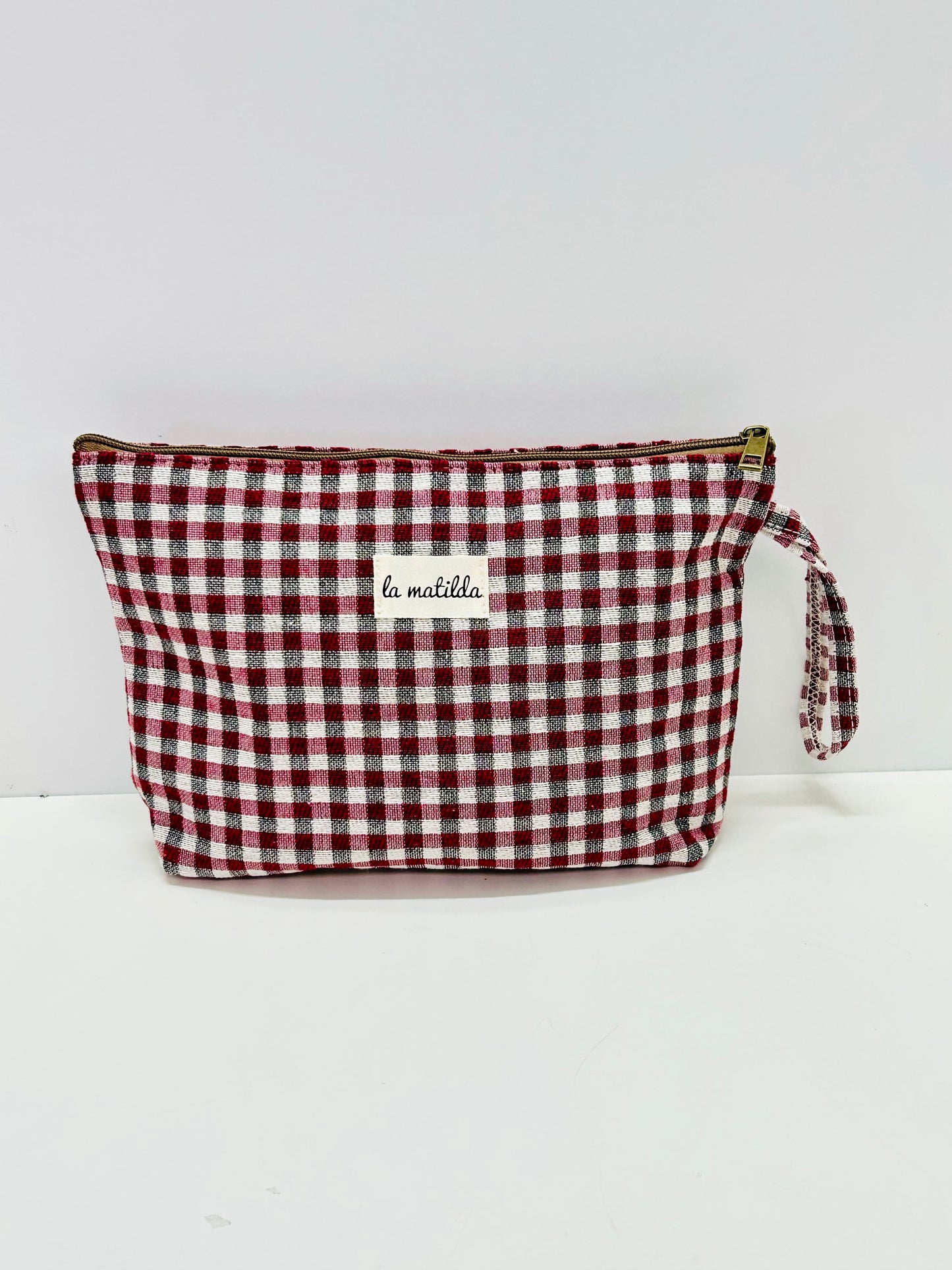 Neceser Maxi Gingham Rojo-Negro